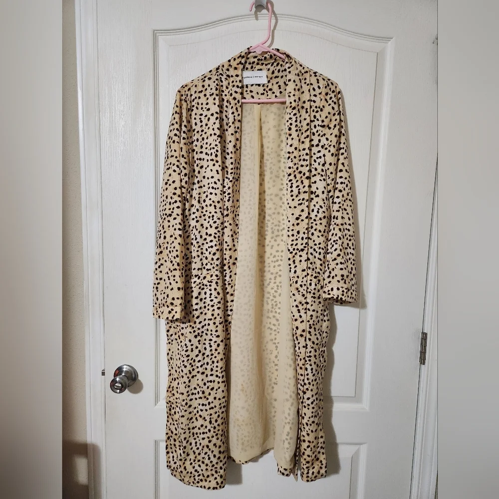 Cupcakes And Cashmere Leopard Print Long Cardigan Jacket Small